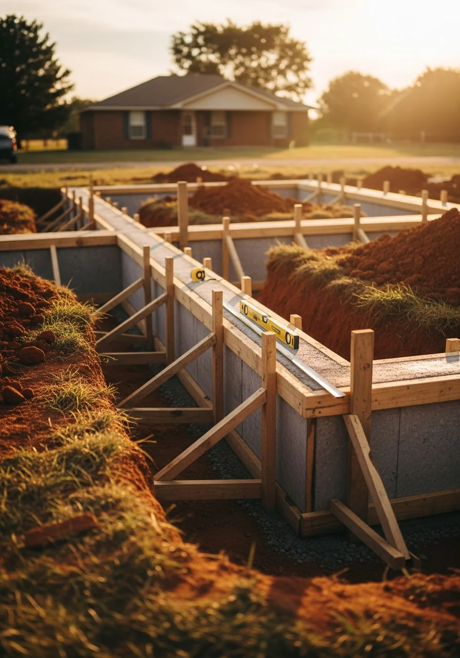 A service team member standing in front of a rural or suburban Canadian County home.