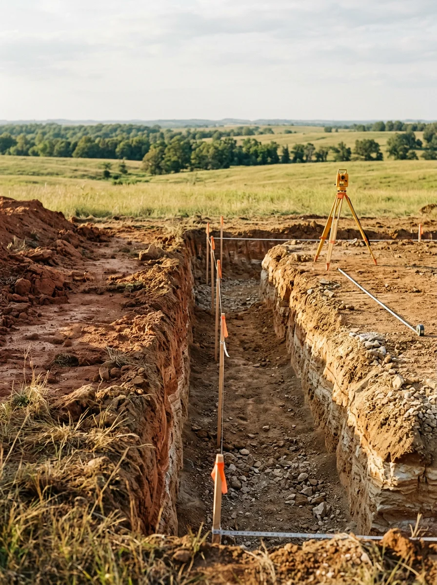 Foundation excavation and site preparation work on clay and sandstone soil in Seminole County